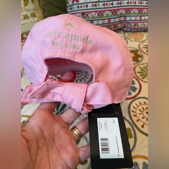 ♠️ kate spade pink ball baseball cap hat new with tags - Picture 2 of 5